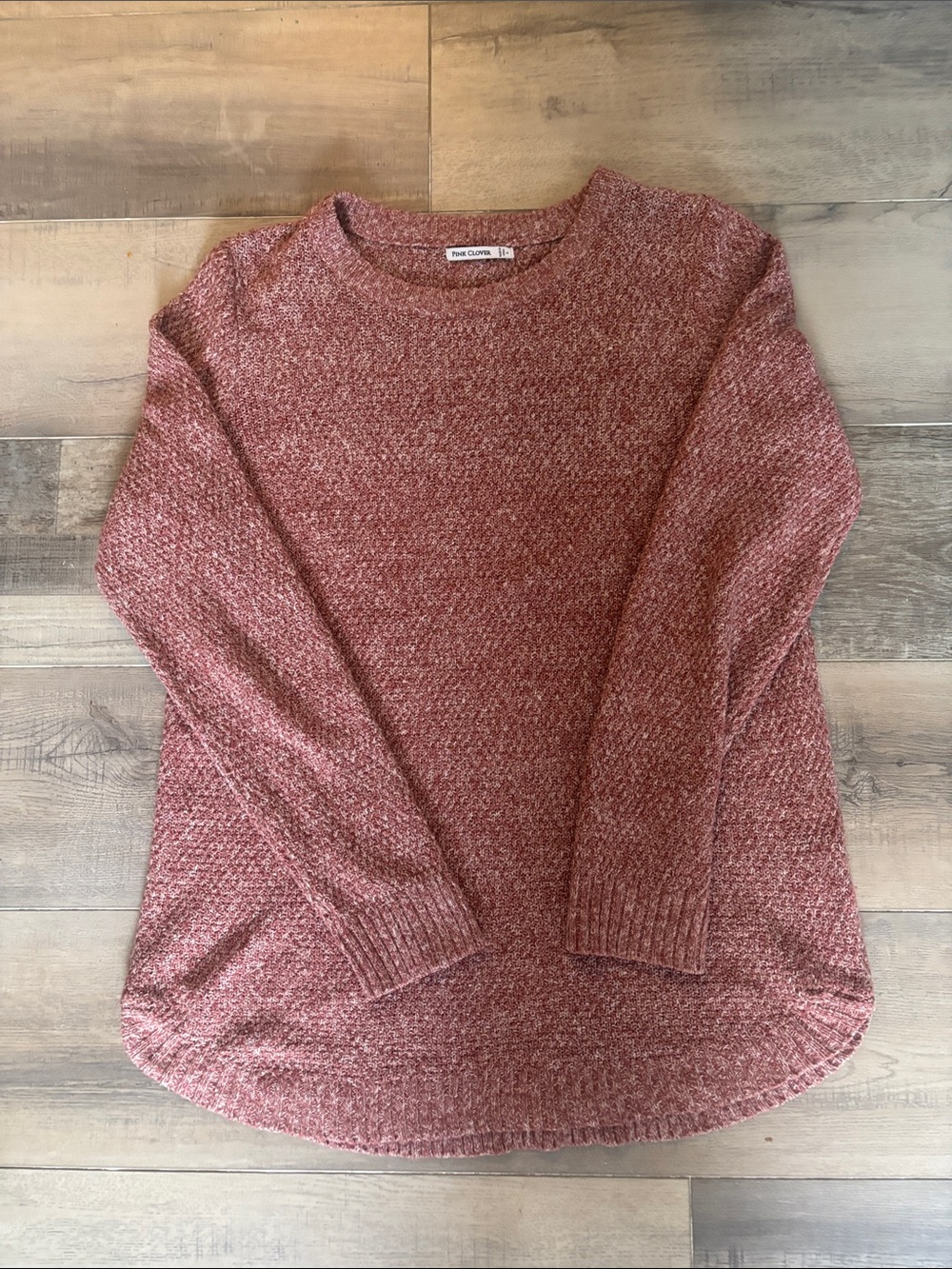 Pink Clover Tunic Length Sweater